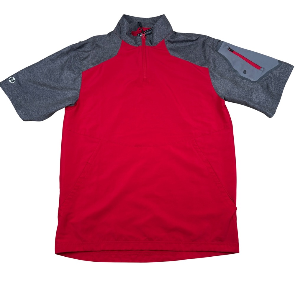 Holloway Ultra Lightweight Raider Pullover Windshirt 229545 Mens Small Red Gray